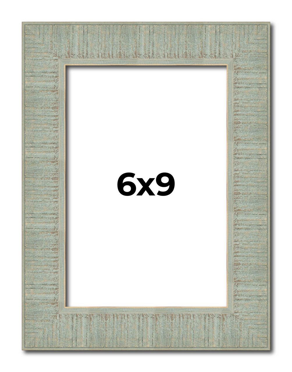 Photo Size Sculpted Blue Picture Frame - UV Acrylic, Foam Board Backing, Hanging Hardware